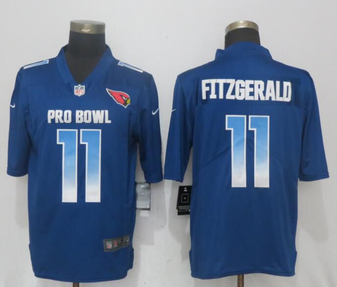 Men Arizona Cardinals #11 Fitzgerald Blue New Nike Royal 2018 Pro Bowl Limited NFL Jerseys